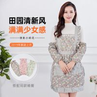 韩版双层防水防油围裙时尚背带围腰女士厨房做饭家用成人罩衣护衣