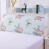 全包夹棉床头罩弹力软包床头防尘罩实木床头保护罩加厚夹棉床头套|绿树叶床头罩 2.2米