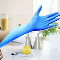 一次性手套洗碗家务防水厨房清洁家用橡胶乳胶加厚|天蓝色100只高弹 M