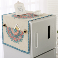 加厚单开门冰箱罩双开门冰箱盖布巾洗衣机盖布卡通四门冰箱防尘罩|青花瓷 70**180cm(大双开)