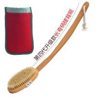 搓背搓澡神器后背沐浴刷洗澡长抦刷不求人软毛猪毛鬃刷子搓澡巾擦|楠竹猪鬃毛浴刷+双面搓澡巾[天内发货]