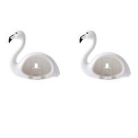 火烈鸟情侣牙刷架吸壁式卡通可爱牙刷挂卫生间家用两口牙刷置物架|白+白(2个装火烈鸟牙刷架) 标配