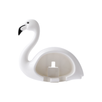 火烈鸟情侣牙刷架吸壁式卡通可爱牙刷挂卫生间家用两口牙刷置物架|白色(单个装) +SK172火烈鸟皂盒粉色