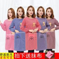 纯棉长袖罩衣围裙女厨房做饭上班工作时尚反穿衣男家用防油套褂
