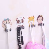 卡通插座电源线壁挂墙上收纳挂架可爱创意插头挂钩强力双面胶粘钩|动物款4个[颜色平均]