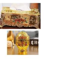 欧式纸巾盒创意亚克力树脂抽纸盒客厅卧室酒店宾馆ktv家用纸抽盒|升级纯金黄花套装