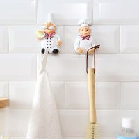 卡通插座电源线壁挂墙上收纳挂架可爱创意插头挂钩强力双面胶粘钩|厨师款2个