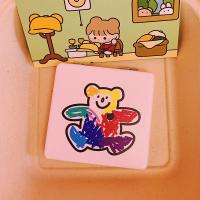 随身化妆镜小号ins风可爱双面镜便携卡通云朵小熊日系镜子|七彩小熊折叠镜