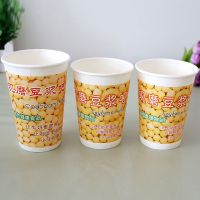 一次性豆浆杯纸杯带盖加厚打包杯子粥杯稀饭现磨家用商用|杯子+盖+管+袋100套 500ml(16A)