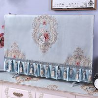 电视机罩防尘罩布艺液晶电视机盖布防尘罩防尘布罩纱盖巾多用巾|秀曼青色 26英寸