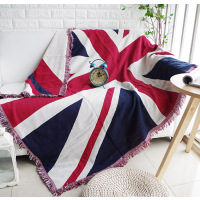 美式沙发毯出口全盖雏菊沙发巾线毯子布艺加厚防尘垫沙发罩|英国国旗 90*90cm扶手巾靠背巾