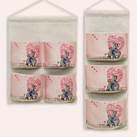 加厚棉麻储物挂袋内衣杂物收纳门后墙挂墙衣柜少女宿舍挂兜收纳袋