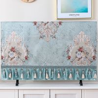 电视机罩防尘罩布艺液晶电视机盖布防尘罩防尘布罩纱盖巾多用巾|舒尔曼蓝色 42英寸