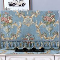 电视机罩防尘罩布艺液晶电视机盖布防尘罩防尘布罩纱盖巾多用巾|锦玉蓝A款 46英寸