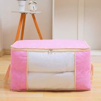同款棉被收纳袋衣服打包袋子家用防尘被子整理袋衣物行李袋子|浅粉色 横款2个装[加厚款]