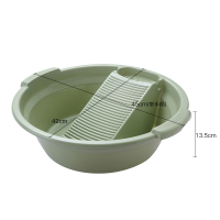 搓衣板洗衣盆带搓板塑料大号家用宝宝搓衣盆脸盆宿舍学生盆搓板盆|绿色