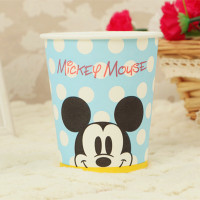 一次性纸杯卡通家用环保纸杯子加厚冰淇淋杯整箱1000只|迪士尼蓝色 50只