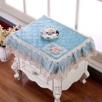 防滑 床头柜盖布底部防滑颗粒 防尘布床头柜罩三层加厚|蓝绒升级 45*55cm