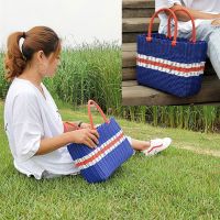 塑料编织采摘兜手提篮买菜篮子浴室收纳筐洗澡篮购物蓝篓子水果篮