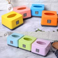 正方形迷你小号抽纸盒加厚塑料纸巾盒饭店餐巾纸盒子|灰底颜色平均发 4个装[一份4个]