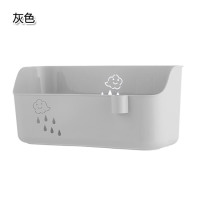 免打孔卫生间置物架 壁挂式家用浴室用品洗漱台墙上收纳架|灰色
