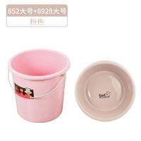 水桶家用塑料小水桶手提大号加厚圆桶学生宿舍洗澡桶盆套装洗车桶|家用桶大号粉色(桶盆套装)25L适合家庭日常
