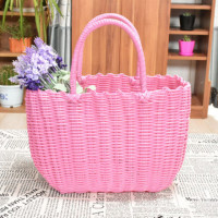 塑料收纳买菜篮子手提篮编织宠物篮野餐洗澡篮游泳蔬菜水果购物篮