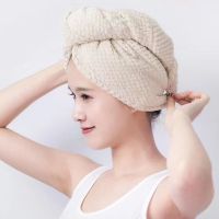 干发帽 吸水 速干不掉毛时尚菠萝格吸水毛巾帽成人儿童两用洗头帽|干发帽-奶咖