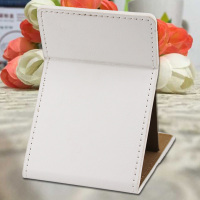 不锈钢镜面高清便携超薄摔不碎单面pu台式随身化妆小镜子定制多色|光大白