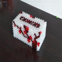 手工串珠成品纸巾盒抽纸盒高档diy材料女友礼品家居摆饰收纳盒子|柠檬黄梅花中号