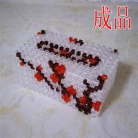 手工串珠成品纸巾盒抽纸盒高档diy材料女友礼品家居摆饰收纳盒子|梅花小号