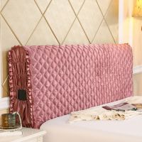 定做水晶绒夹棉加棉加厚床头罩软包欧式靠背套1.8m防尘罩床头套|豆沙-丝质-侧面松紧 2.2m-全包-适用厚8cm以上