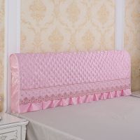 全包床头罩床头套防尘罩简约现代皮床软包布艺夹棉床头保护套|粉色 宽2米