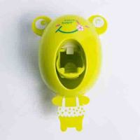 懒人自动挤牙膏器卡通牙膏器牙刷架洗漱套装创意家居|笑脸小青蛙 自动挤牙膏器(共含2张无痕贴)