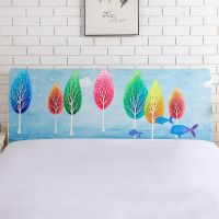 新款全包床头罩软包夹棉防尘罩全包床头罩儿童欧式套婴儿绒保护套|七彩小树单层绒面-全包弹力布 1米2床头罩