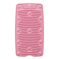 硅胶搓衣板洗衣板塑料防滑吸盘家用洗衣垫卫生间专用|45X23.5CM搓衣板-粉色