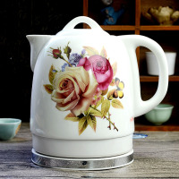 景德镇陶瓷电热水壶瓷器烧水壶青花瓷泡茶壶日用功夫茶壶陶瓷电壶|1.8L-带刺玫瑰A款