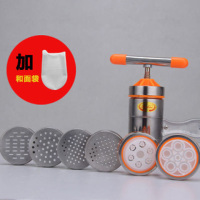 莜面窝窝面条机小型压面机不锈钢家用饸饹机手动手工做面机|D型6个模板+和面袋