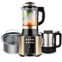 多功能无渣豆浆机榨果汁绞肉机德国破壁料理机全自动加热家用|土豪金+研磨杯+蒸笼