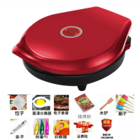 烙饼锅烤肉全自动锅烤饼机家用双面加大加深加热电煎锅电饼铛|红色29CM豪华礼包