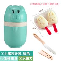榨汁机迷你学生 手动压汁器果汁机迷你小猪榨汁机家用 小型榨汁杯|多功能榨汁机+绿色+水果刀+冰棒磨具