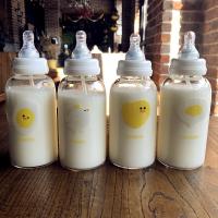 创意可爱奶瓶奶嘴吸管玻璃水杯女便携成人少女心小巧学生儿童杯子