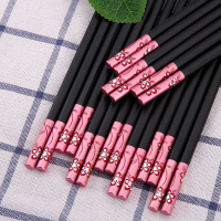 合金筷子10双装 家用快子 高档酒店筷子套装 不发霉不变形V3|花之语红色10双