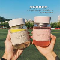 韩版简约透明耐热玻璃杯创意便携防烫可爱水杯男女泡茶小巧水杯子