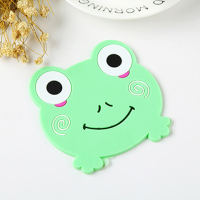 杯垫可爱卡通家用耐热防烫硅胶隔热垫锅垫碗垫盘子垫餐桌垫茶杯垫|青蛙小号[5个装]