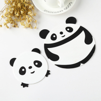 杯垫可爱卡通家用耐热防烫硅胶隔热垫锅垫碗垫盘子垫餐桌垫茶杯垫|熊猫大小号[10个装]
