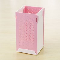沥水筷子桶勺子置物架筷笼放筷子筒多功能塑料收纳盒J6|DIY筷子筒1只(粉色)