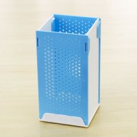 沥水筷子桶勺子置物架筷笼放筷子筒多功能塑料收纳盒J6|DIY筷子筒1只(蓝色)