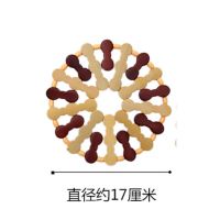 隔热垫竹制花型餐桌隔热垫 厨房餐具垫子 圆型杯垫盘子垫锅垫碗垫|拼色杯垫(圆形/直径17厘米) 1个装(不划算)
