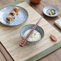 [5-10双]新款家用木筷子高档日式印花筷卡通财猫鸡翅木筷子防霉P5|日式红色樱花龟甲筷 10双装(家用简装)